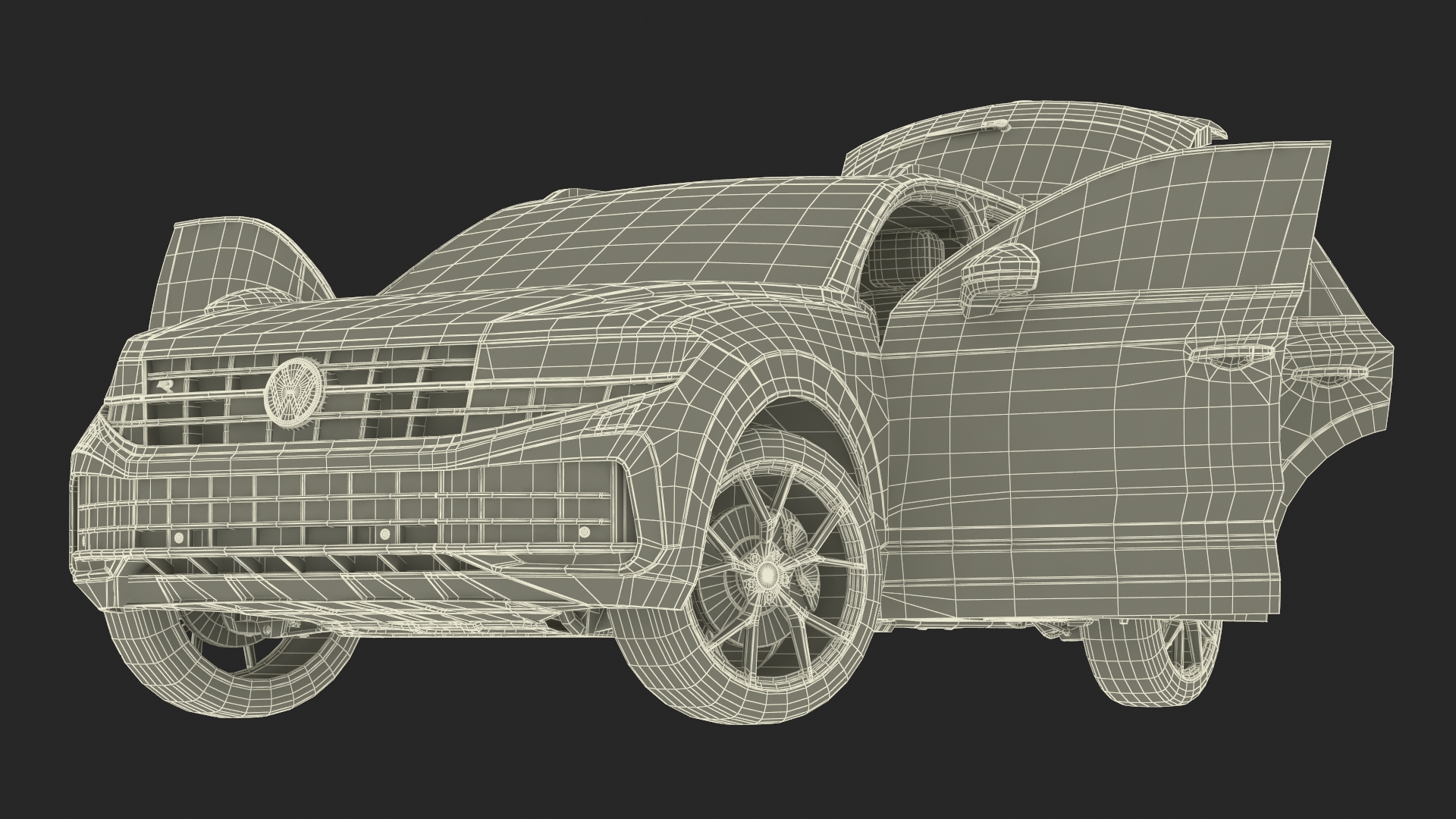 Volkswagen Touareg 2024 Blue Lights On Rigged for Maya 3D model