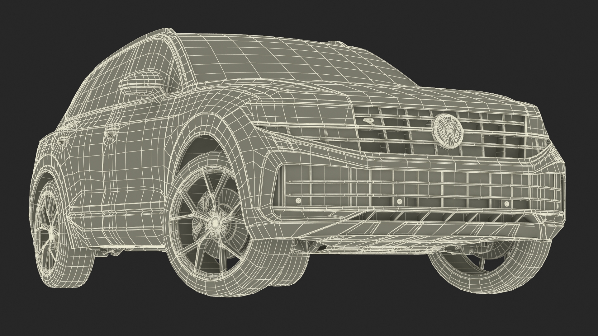 Volkswagen Touareg 2024 Blue Lights On Rigged for Maya 3D model