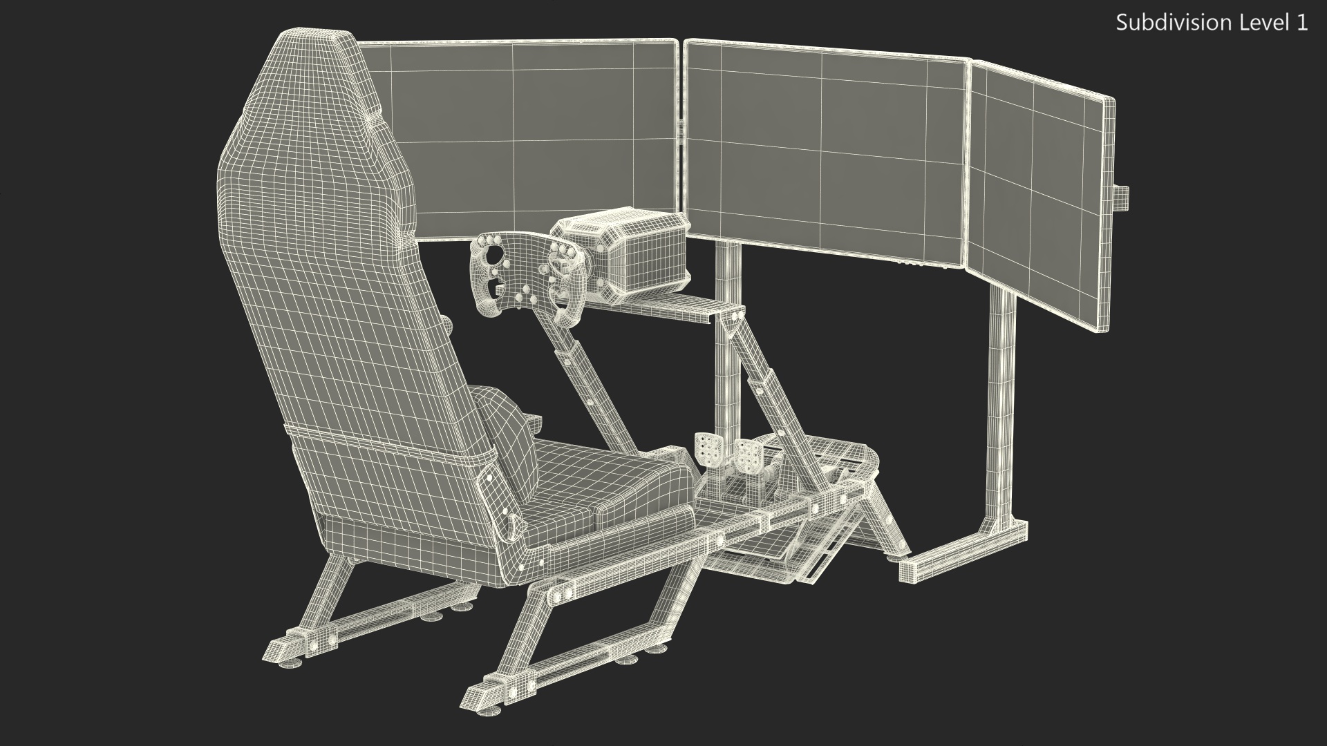 3D F-GT Racing Simulator Rig GT with 3 Screens model
