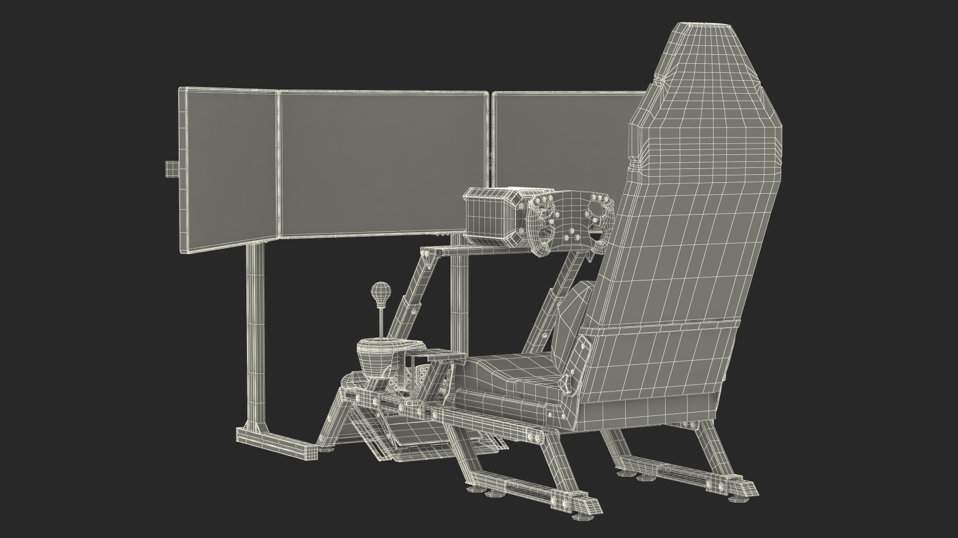 3D F-GT Racing Simulator Rig GT with 3 Screens model