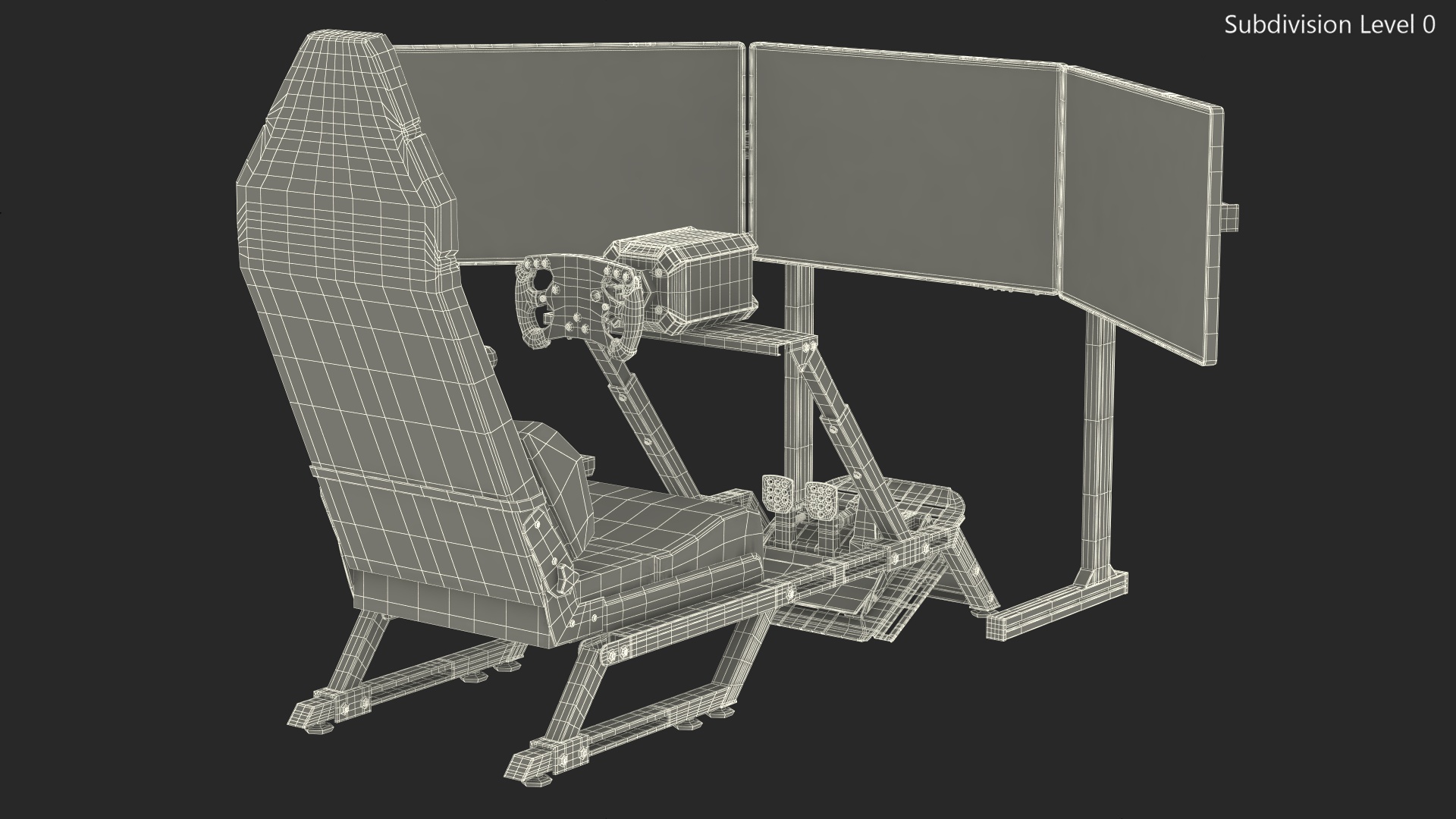3D F-GT Racing Simulator Rig GT with 3 Screens model