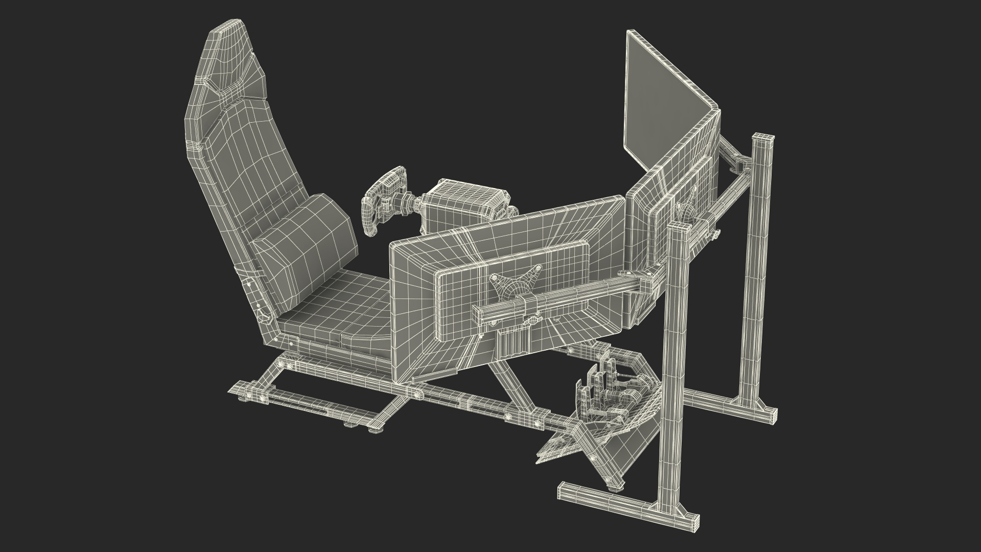 3D F-GT Racing Simulator Rig GT with 3 Screens model