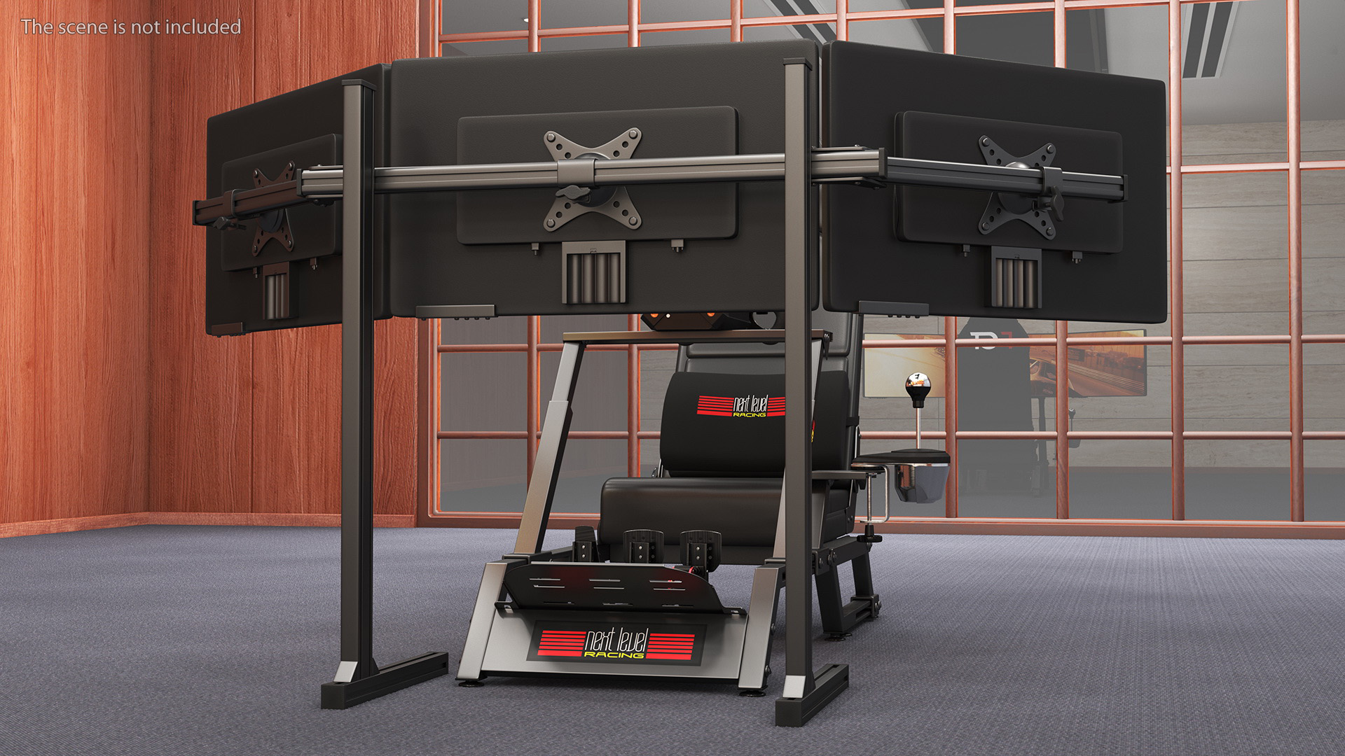 3D F-GT Racing Simulator Rig GT with 3 Screens model