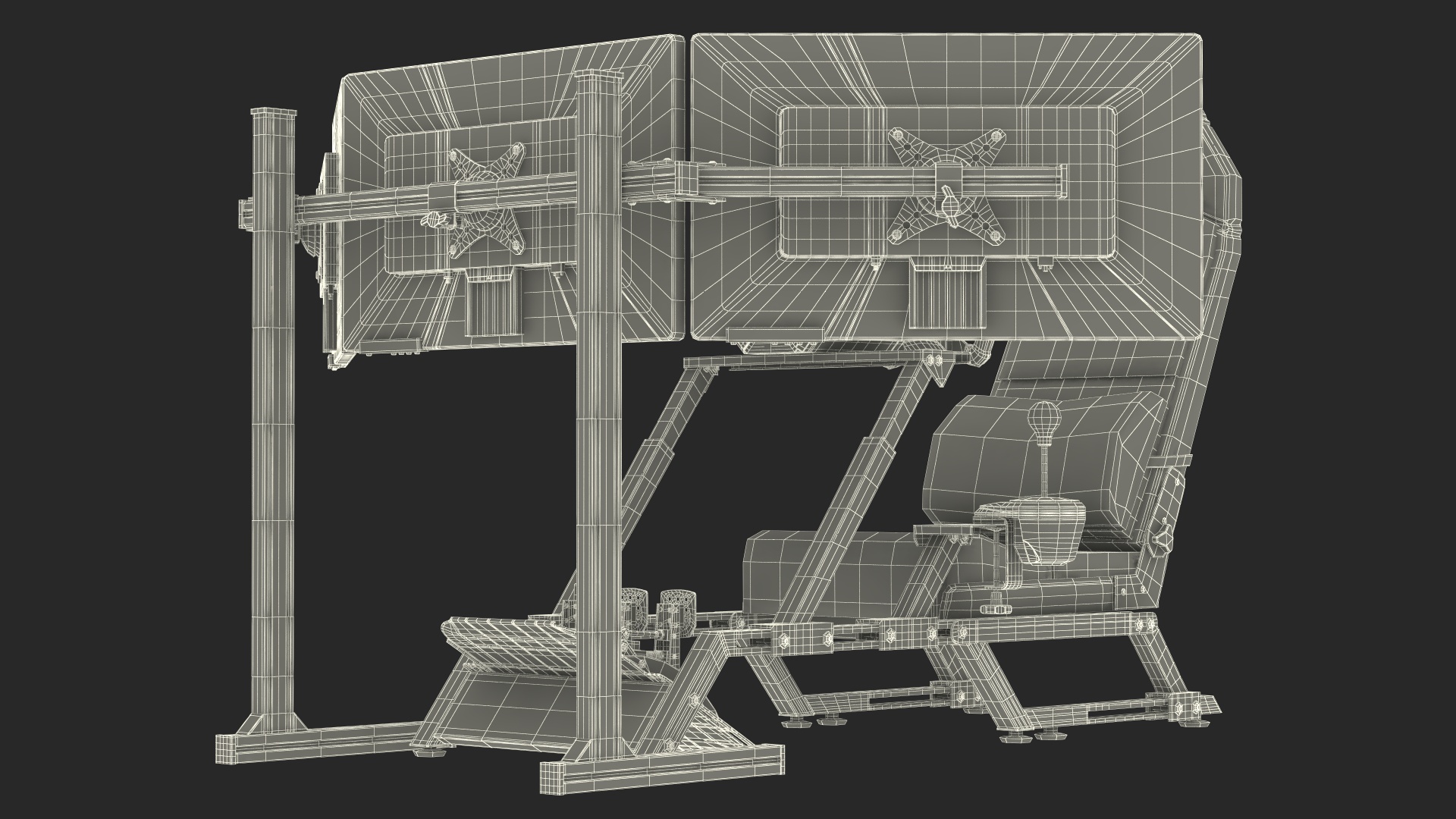 3D F-GT Racing Simulator Rig GT with 3 Screens model