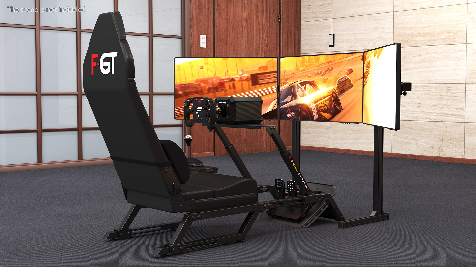 3D F-GT Racing Simulator Rig GT with 3 Screens model