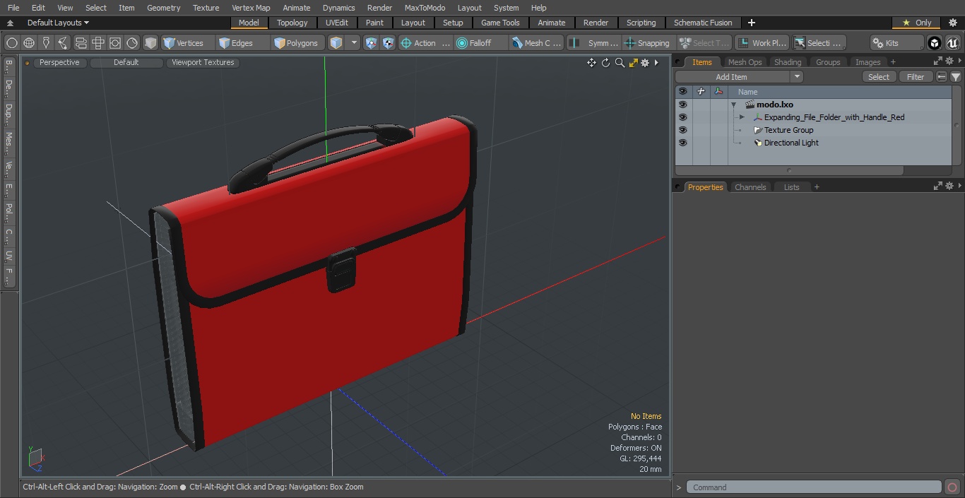 Expanding File Folder with Handle Red 3D