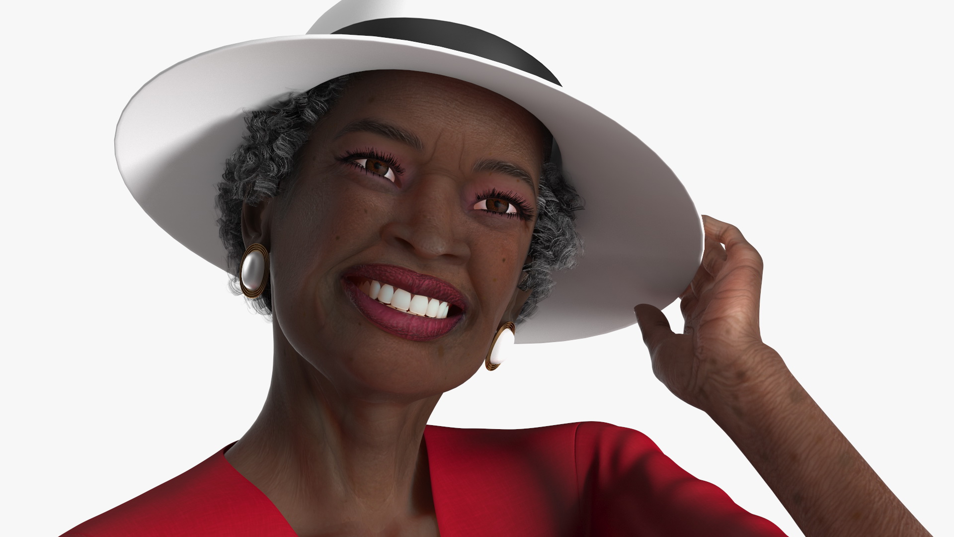 3D model Old Afro American Woman Evening Dress Sitting