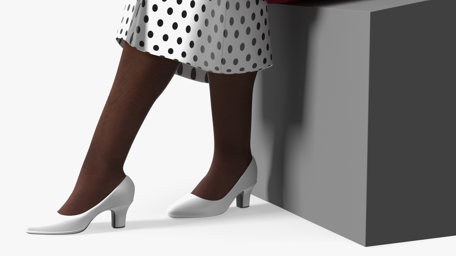 3D model Old Afro American Woman Evening Dress Sitting