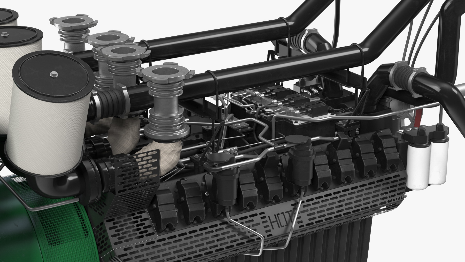 Control Panel with Diesel Generator Engine 3D