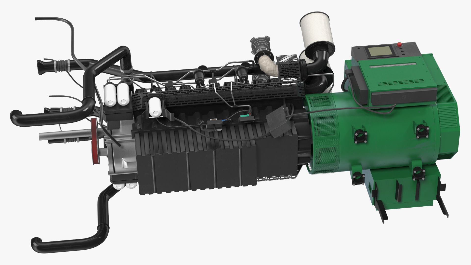 Control Panel with Diesel Generator Engine 3D