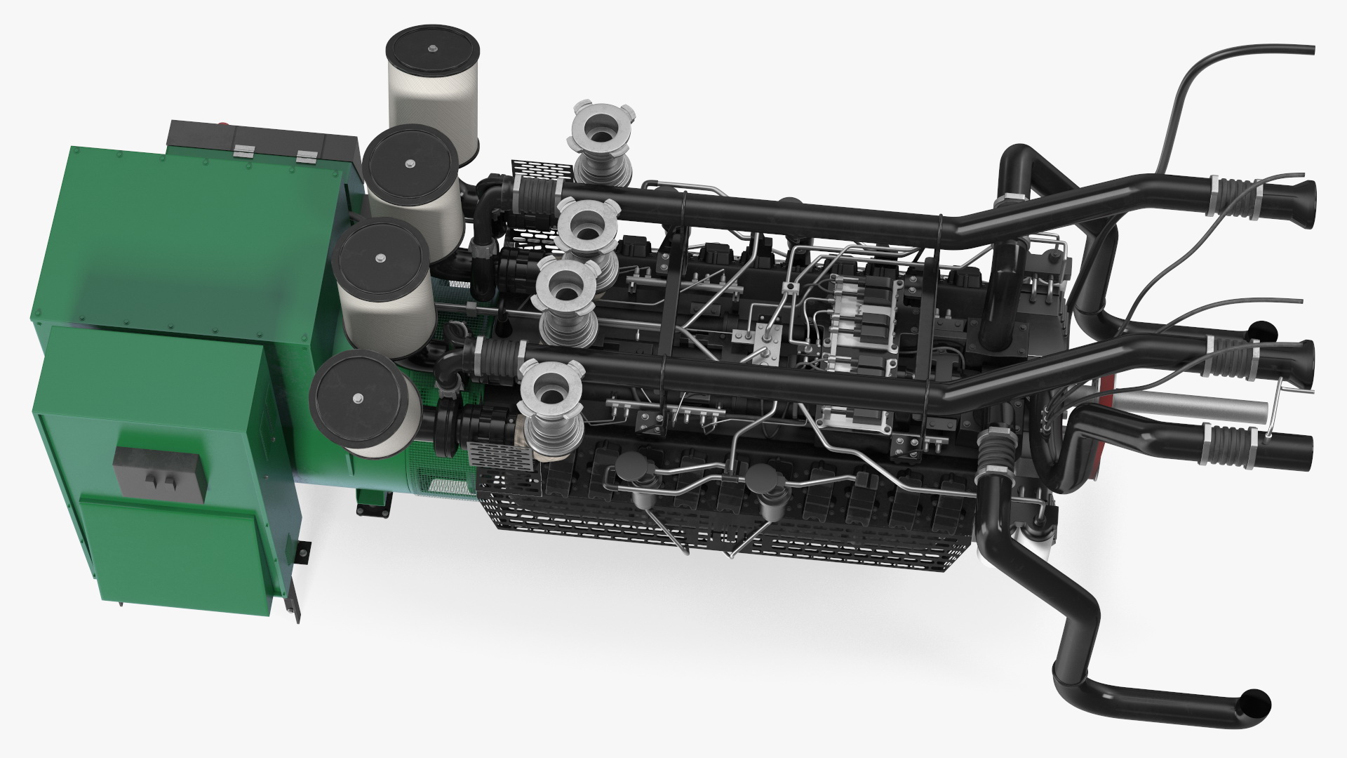 Control Panel with Diesel Generator Engine 3D