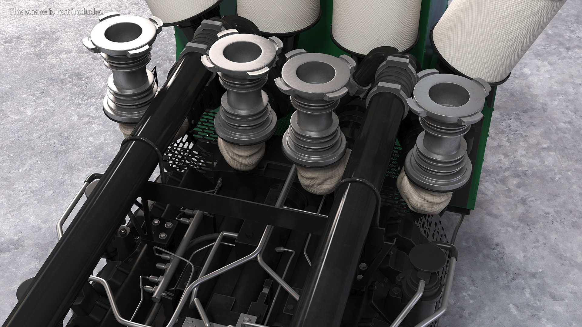 Control Panel with Diesel Generator Engine 3D