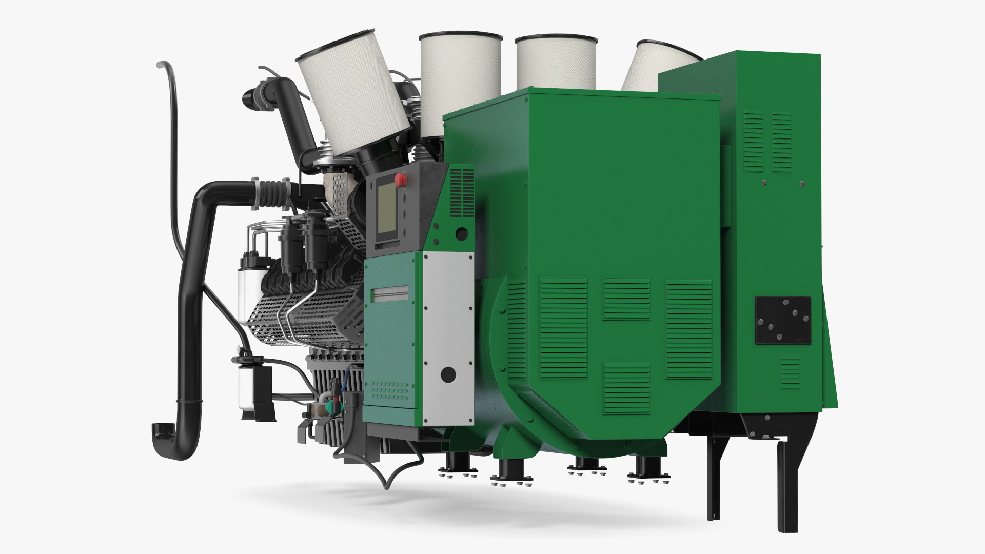 Control Panel with Diesel Generator Engine 3D