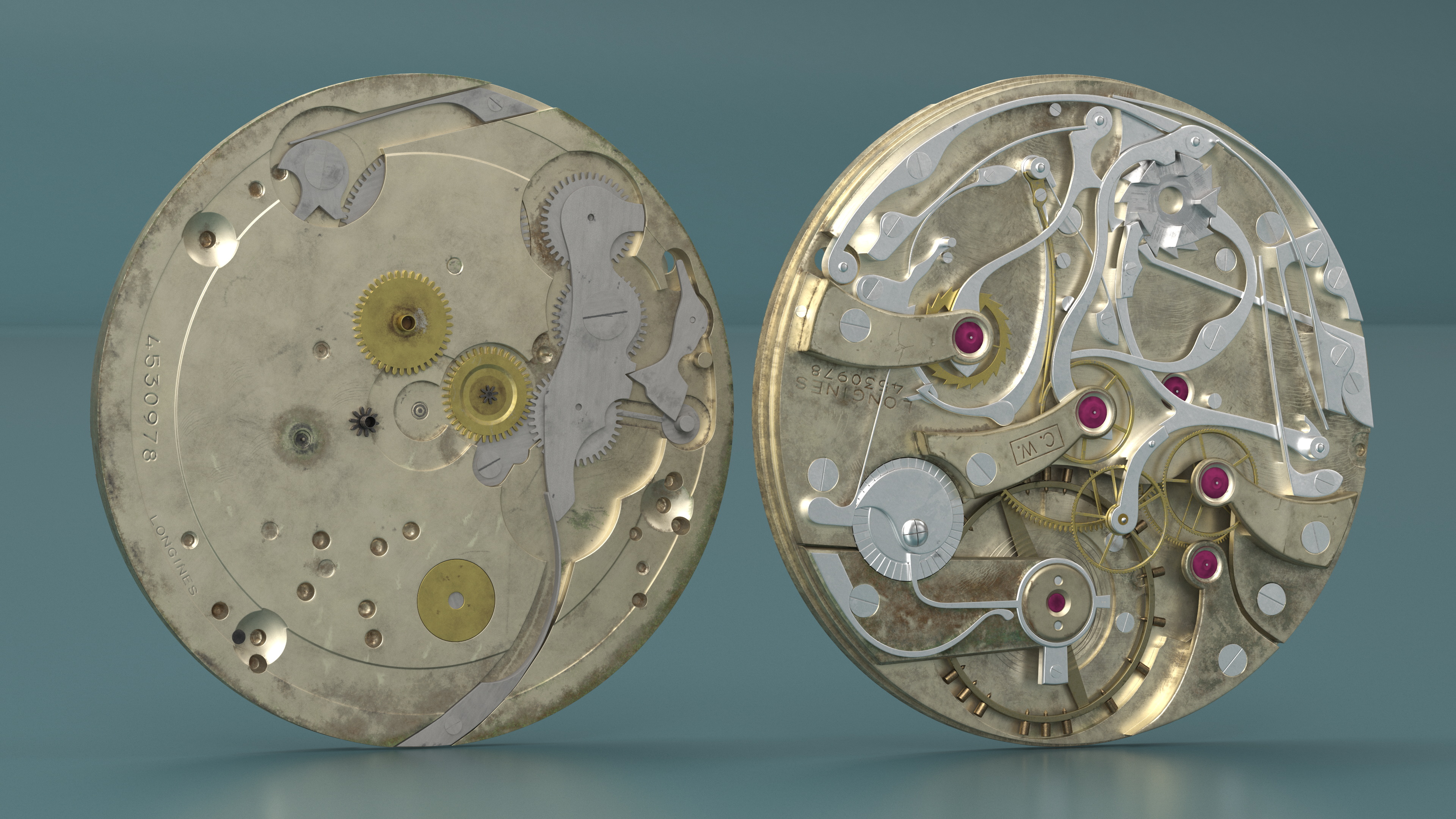 Pocket Watch Chronograph 3D model
