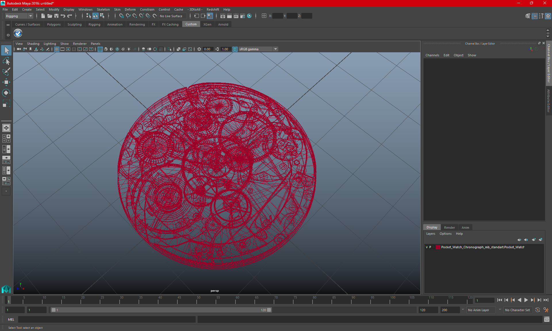 Pocket Watch Chronograph 3D model