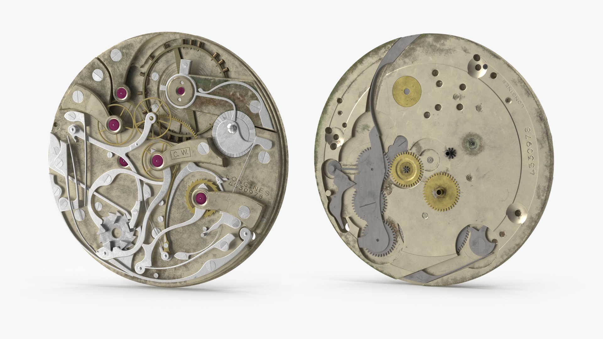 Pocket Watch Chronograph 3D model