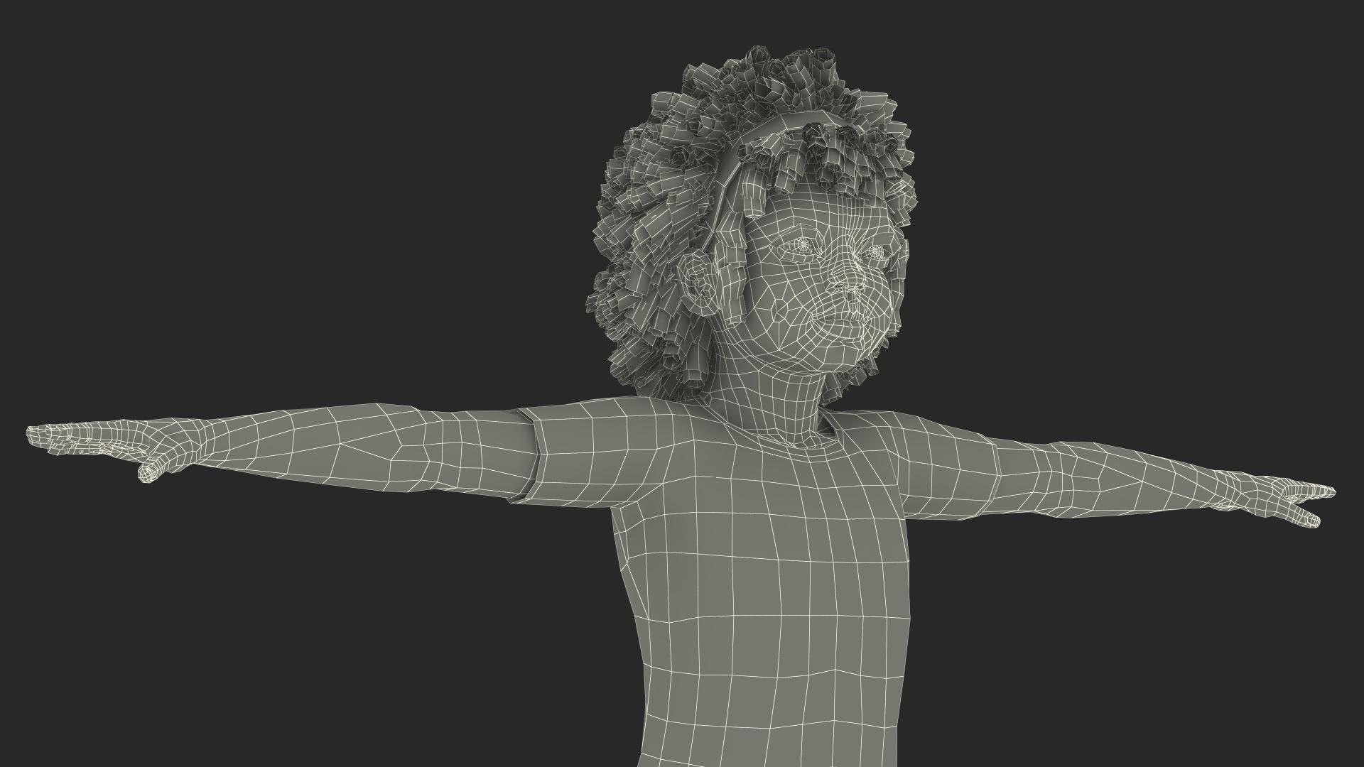 3D Girl Child Black Home Style Rigged for Cinema 4D model