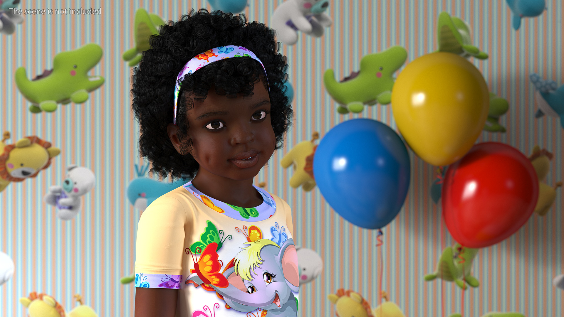 3D Girl Child Black Home Style Rigged for Cinema 4D model
