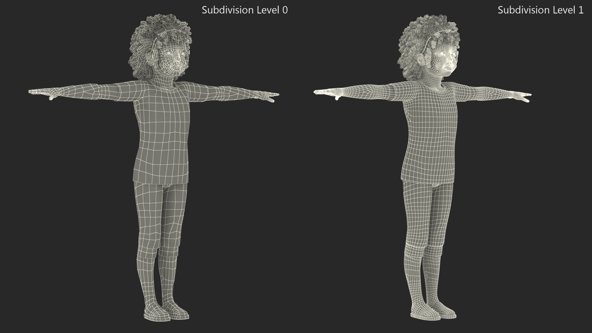 3D Girl Child Black Home Style Rigged for Cinema 4D model