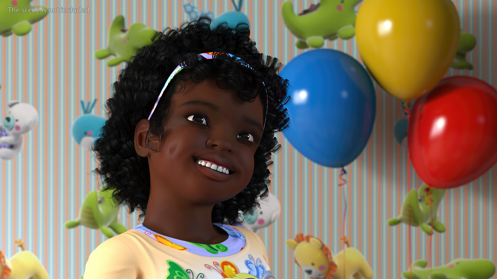 3D Girl Child Black Home Style Rigged for Cinema 4D model