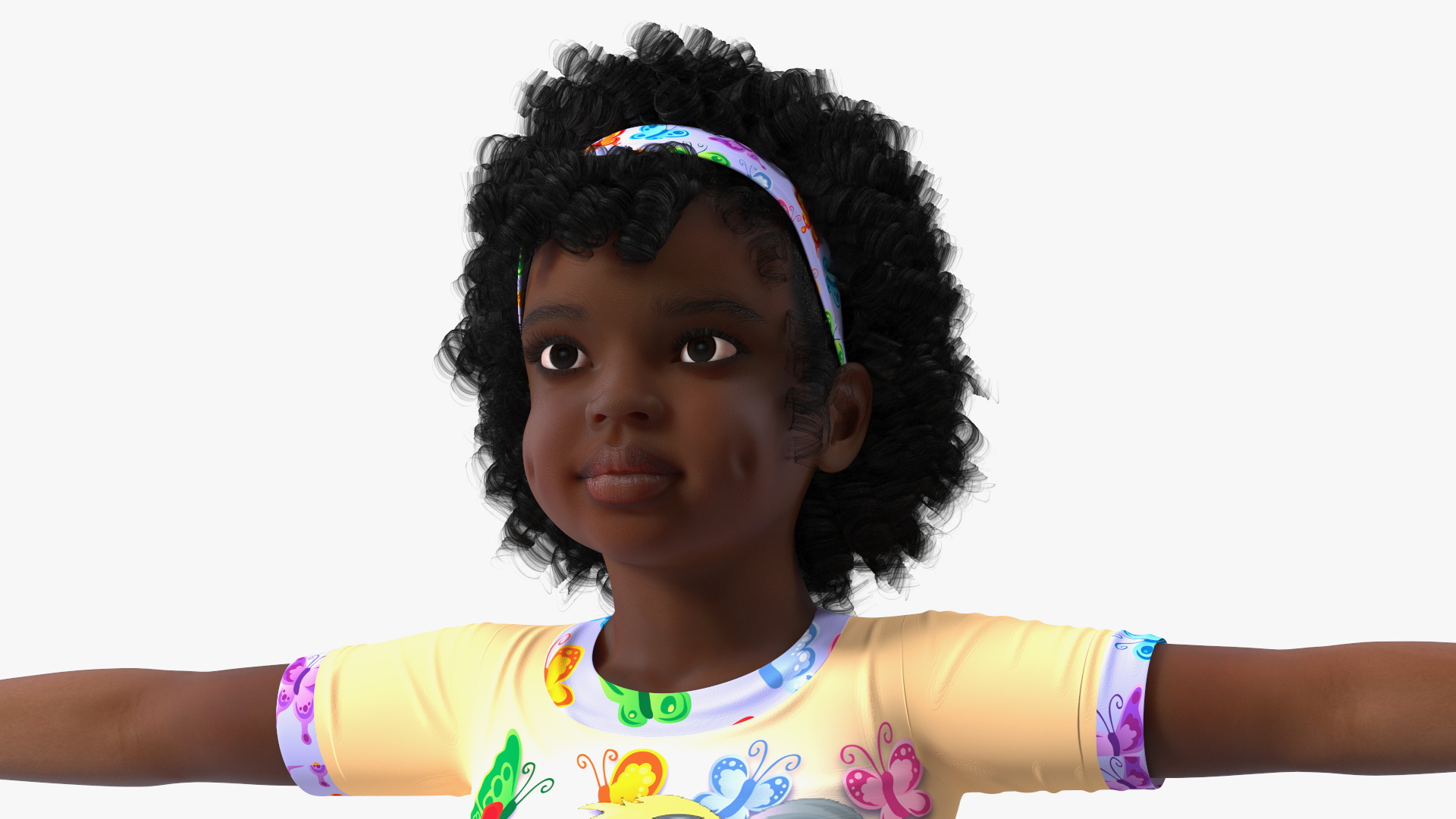 3D Girl Child Black Home Style Rigged for Cinema 4D model