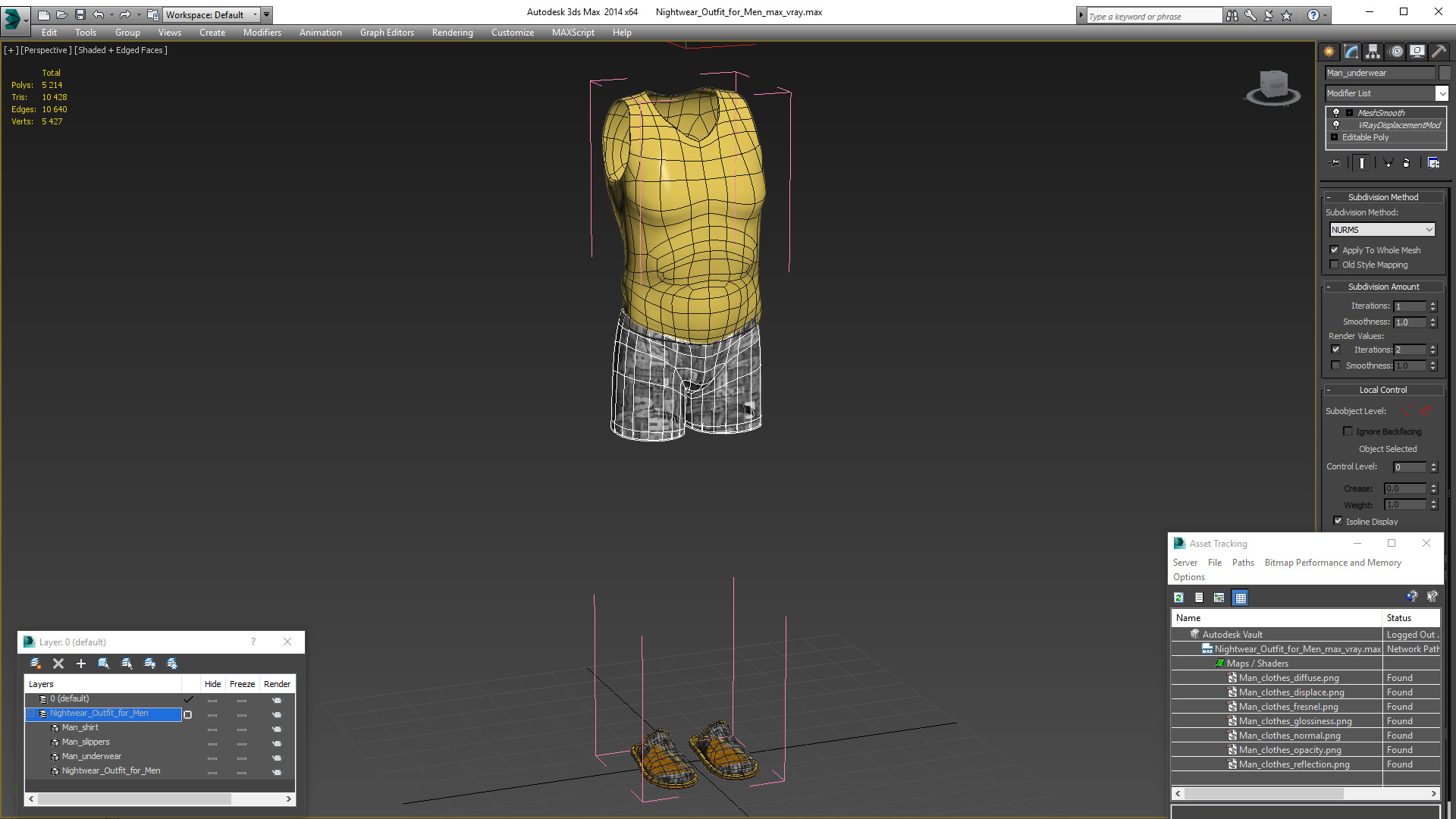 Nightwear Outfit for Men 3D model