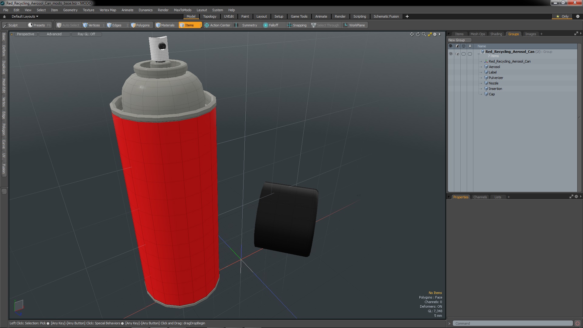 3D model Red Recycling Aerosol Can