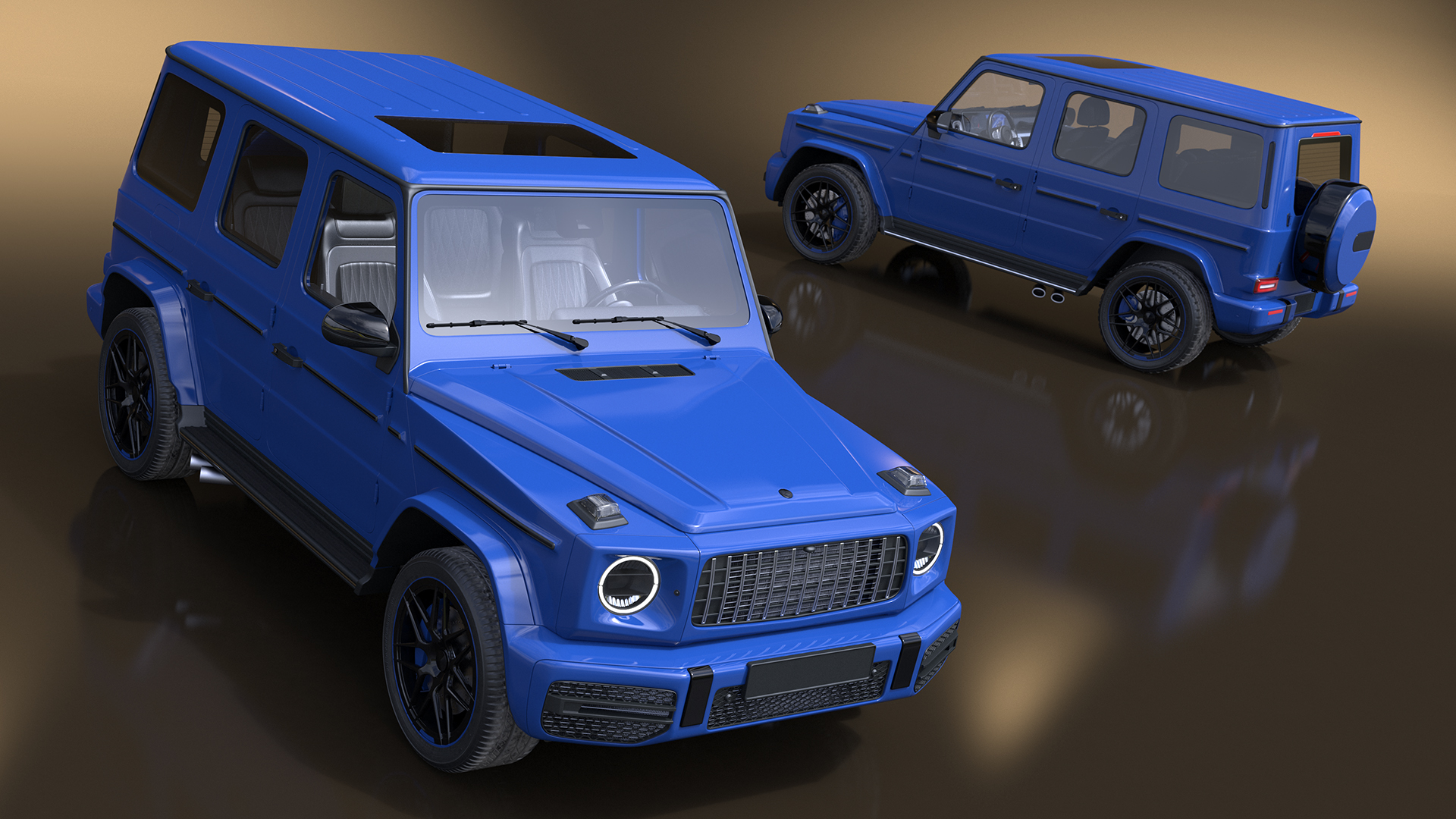 Modern Luxury SUV Blue 3D