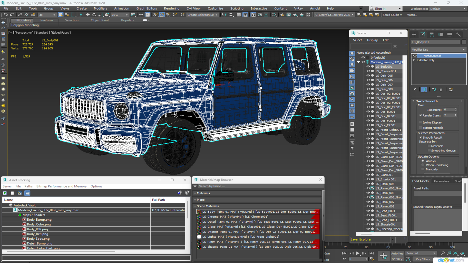 Modern Luxury SUV Blue 3D