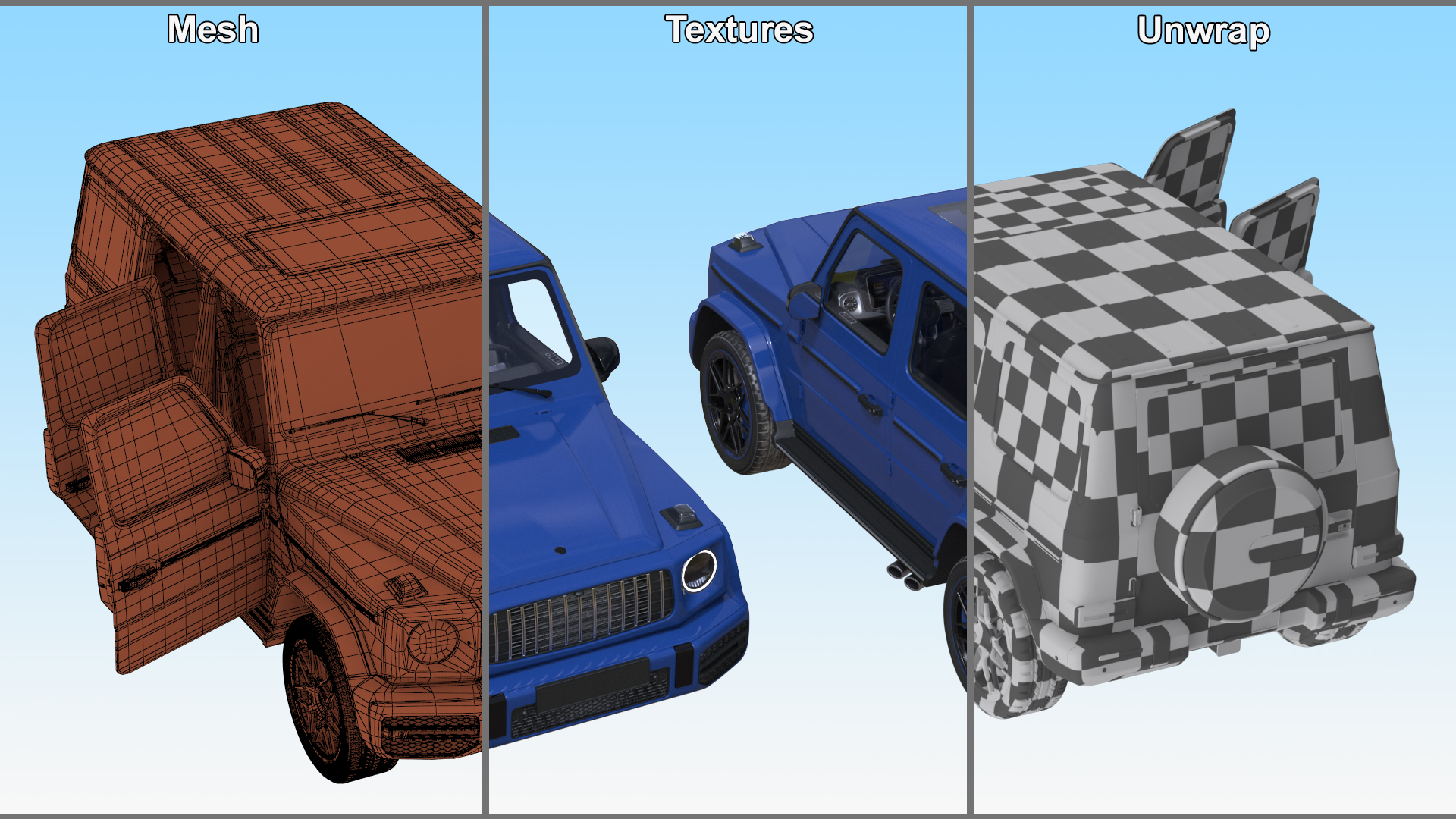 Modern Luxury SUV Blue 3D