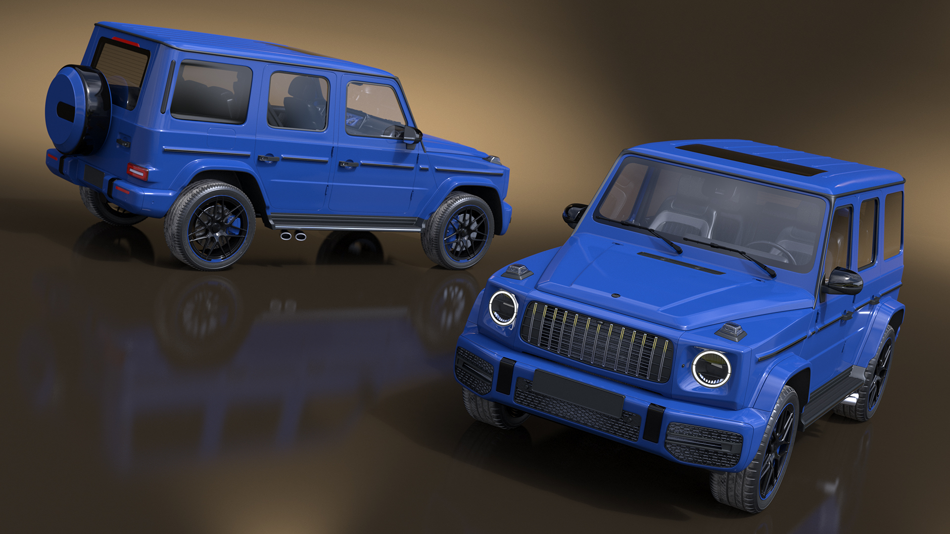 Modern Luxury SUV Blue 3D