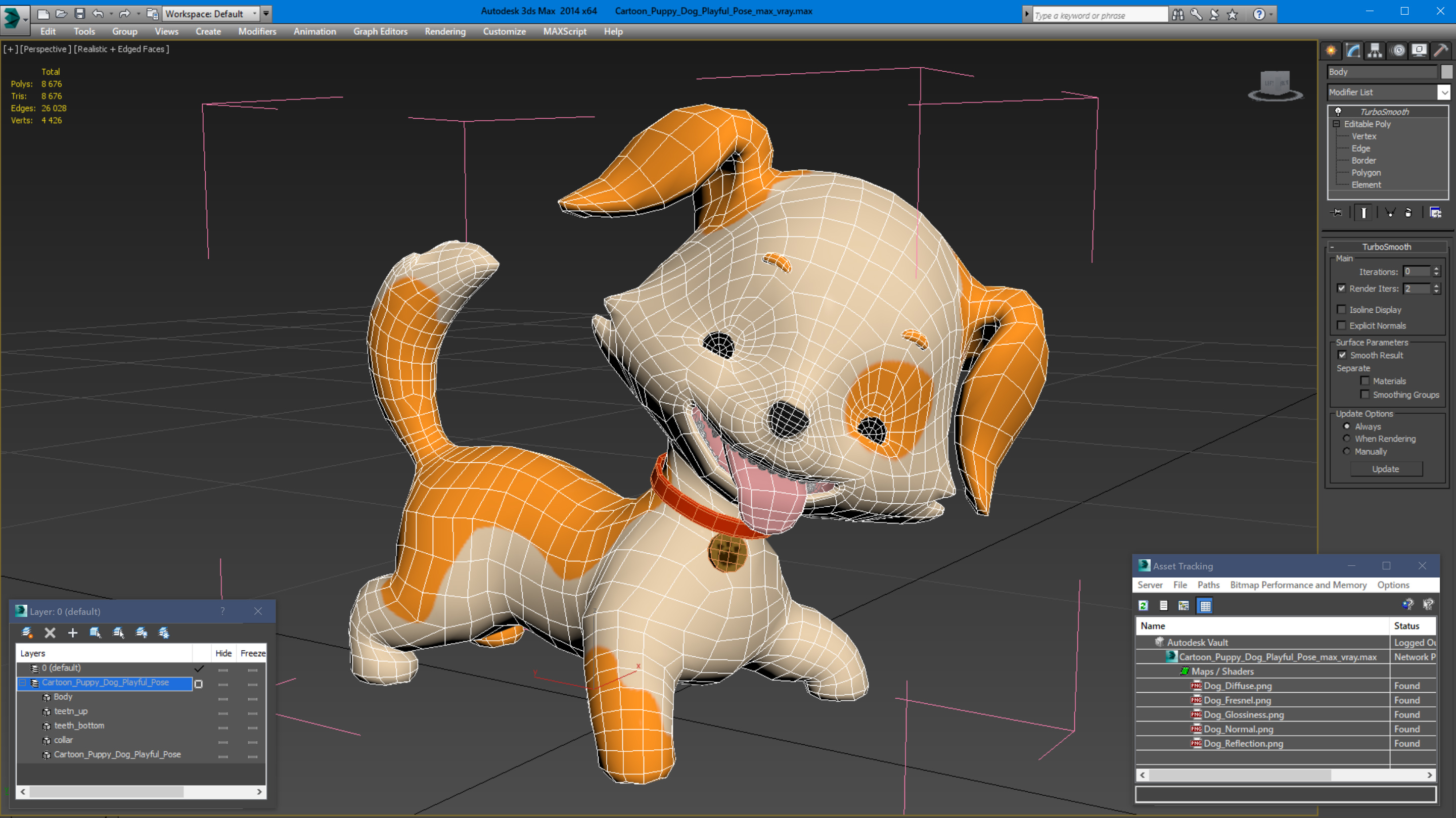 3D model Cartoon Puppy Dog Playful Pose
