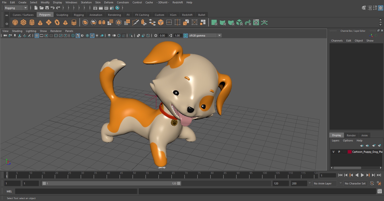 3D model Cartoon Puppy Dog Playful Pose