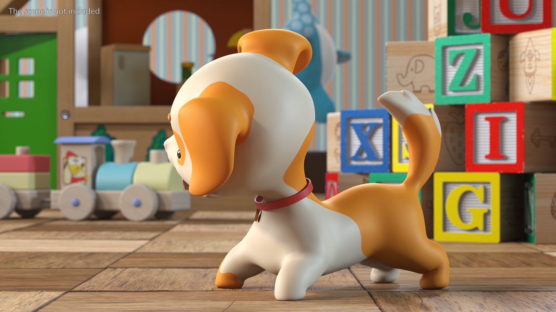 3D model Cartoon Puppy Dog Playful Pose