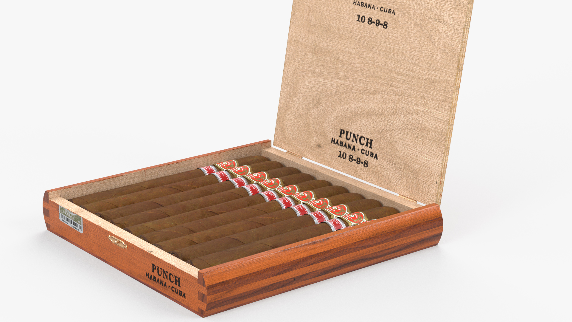 3D Cuban Cigars Box Punch Double Corona Open