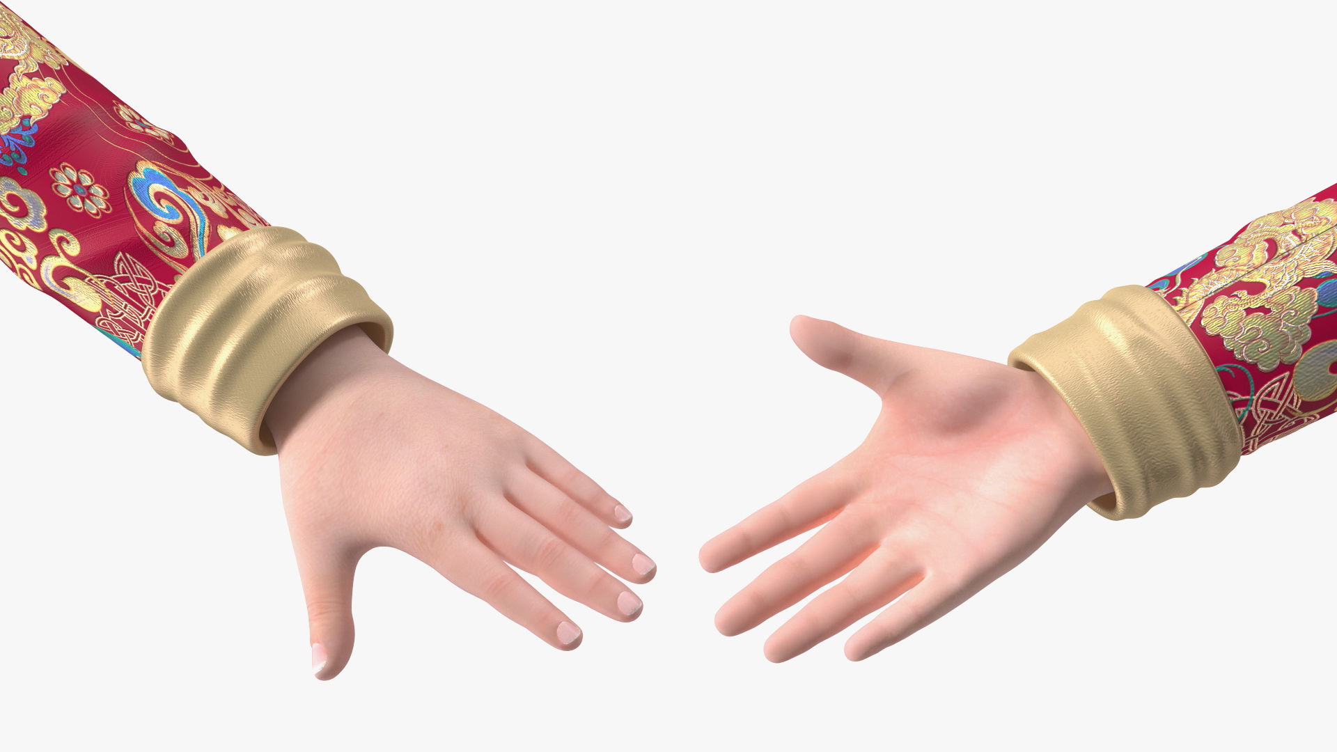 Chinese Boy Traditional Tang Jacket T-pose 3D