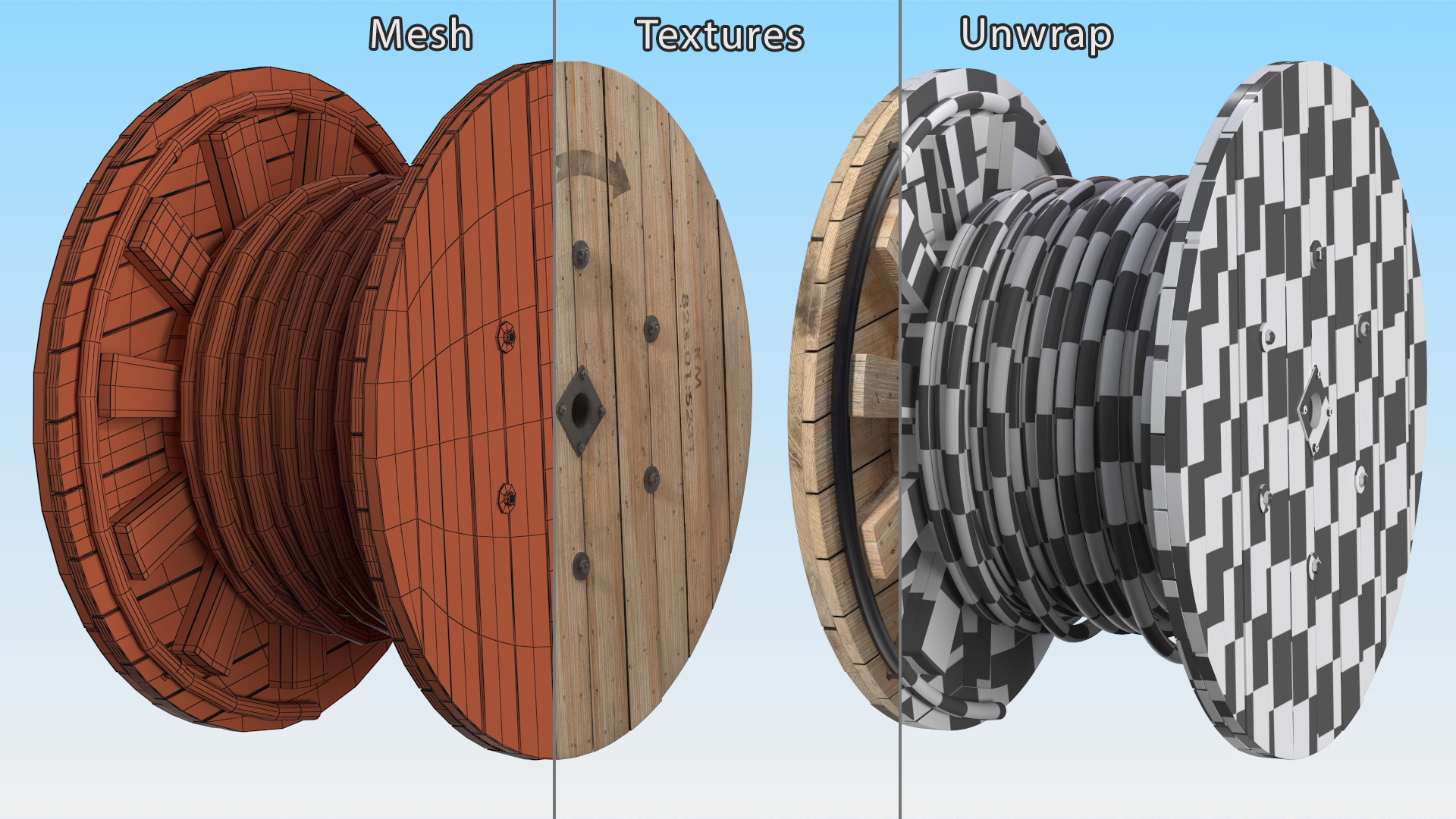3D Cable Reel with Cable