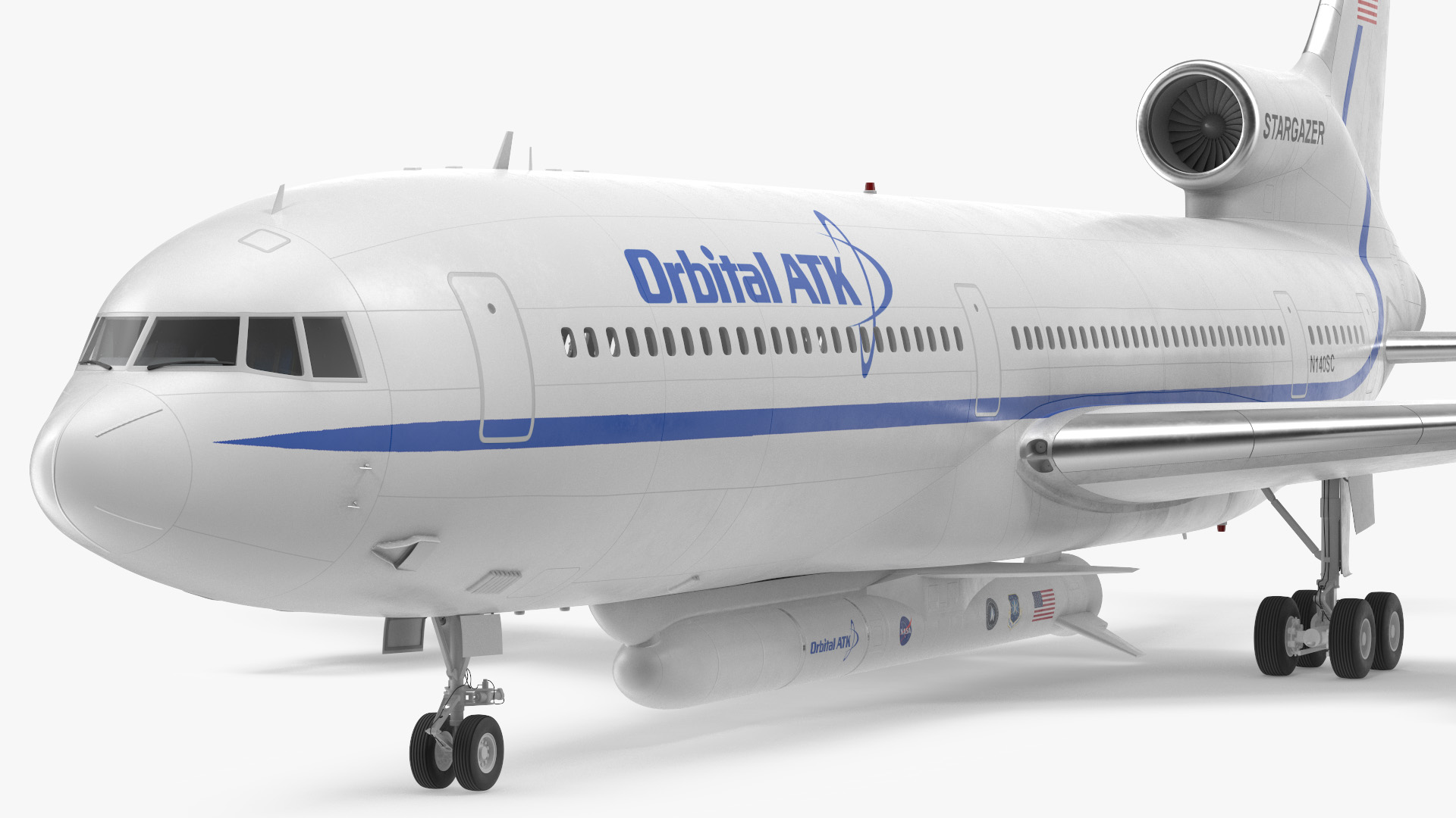 Lockheed L1011 Stargazer with Pegasus XL Rocket Rigged 3D model