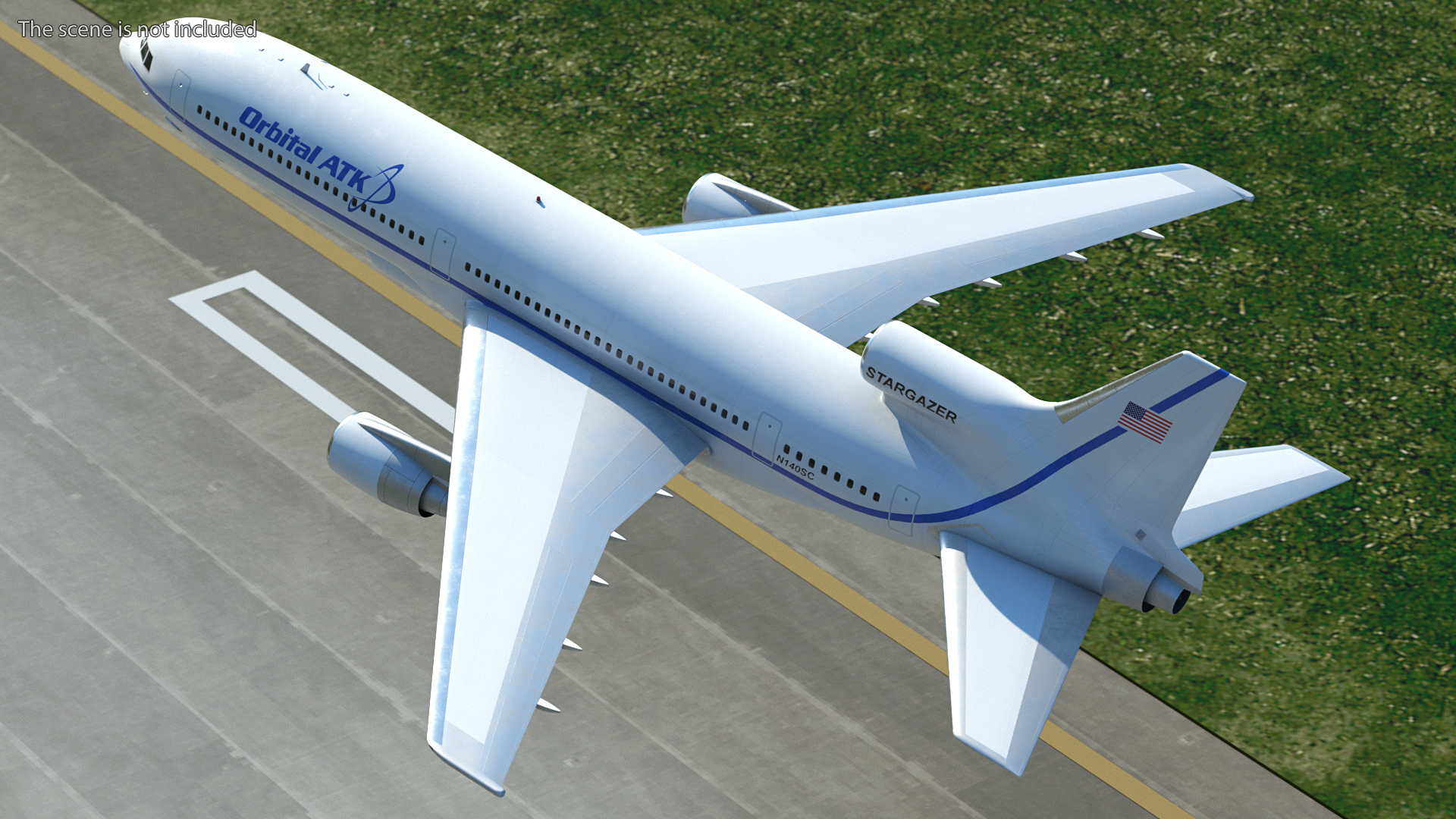 Lockheed L1011 Stargazer with Pegasus XL Rocket Rigged 3D model