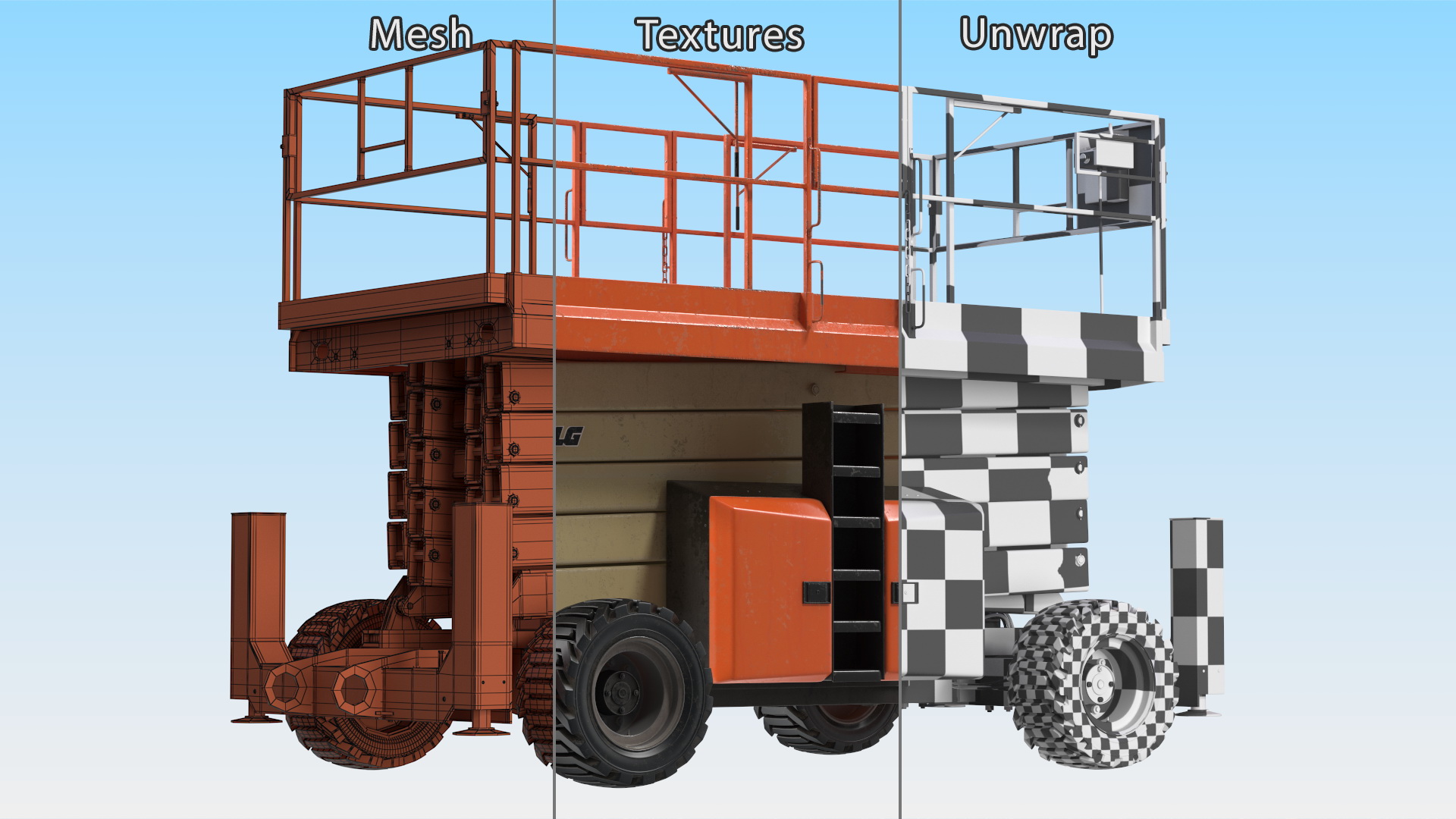 3D JLG Scissor Lift 5394RT model