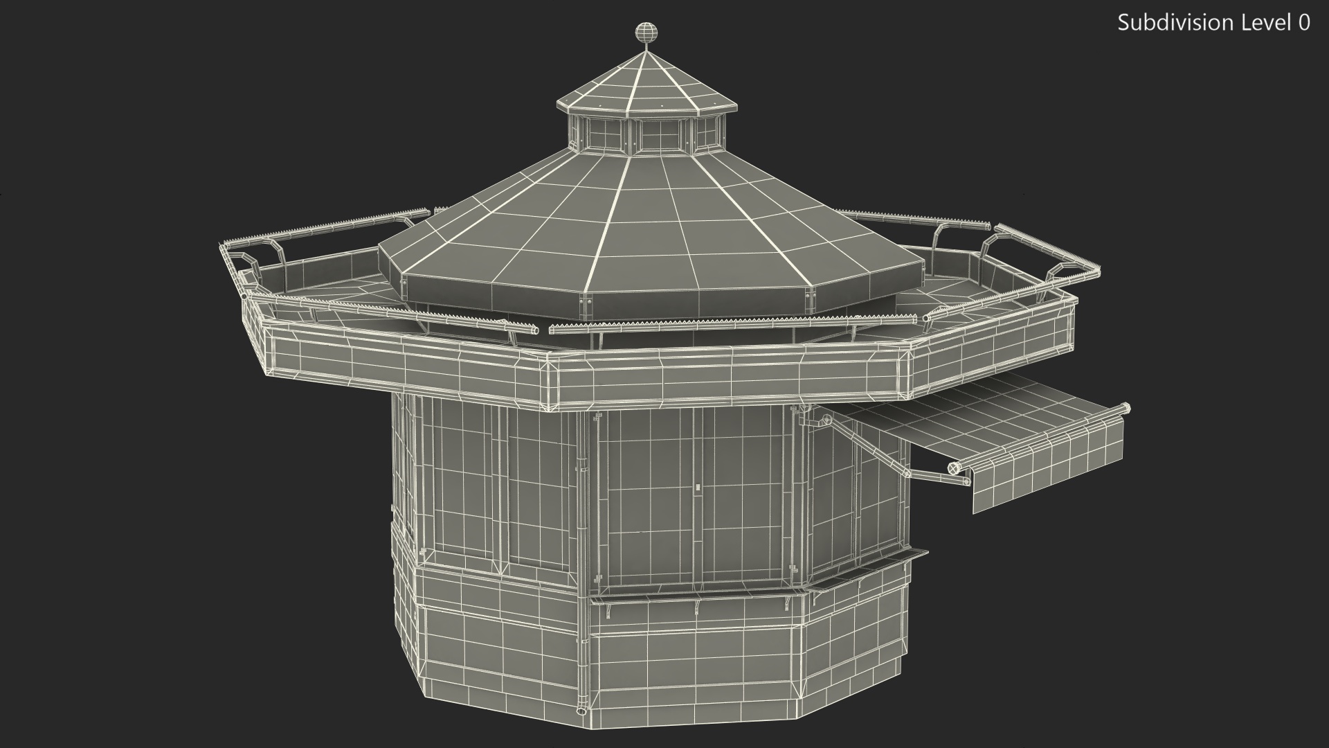 3D Newspaper Kiosk Green