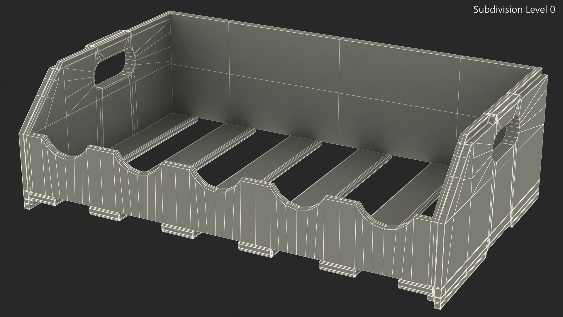 Beech Wood Bottle Rack 3D