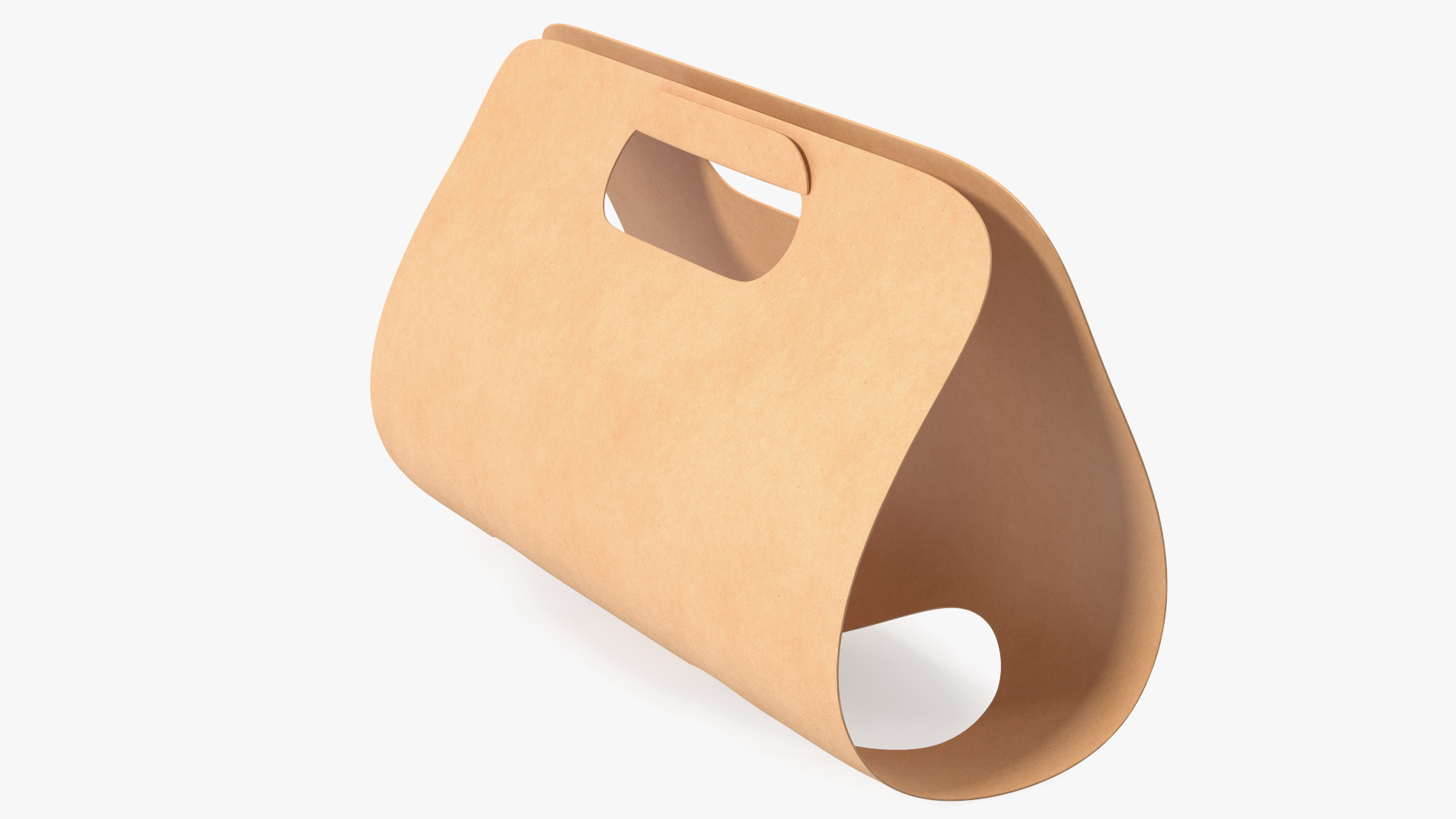 3D Two Seats Take Away Kraft Paper Cup Carrier model
