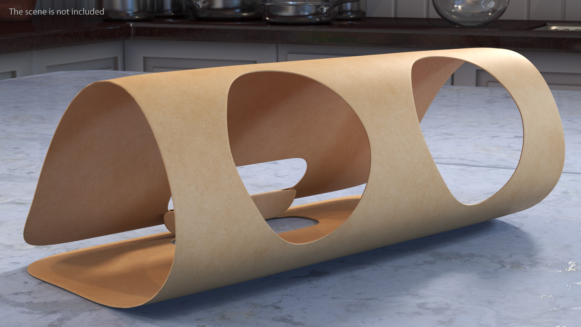 3D Two Seats Take Away Kraft Paper Cup Carrier model