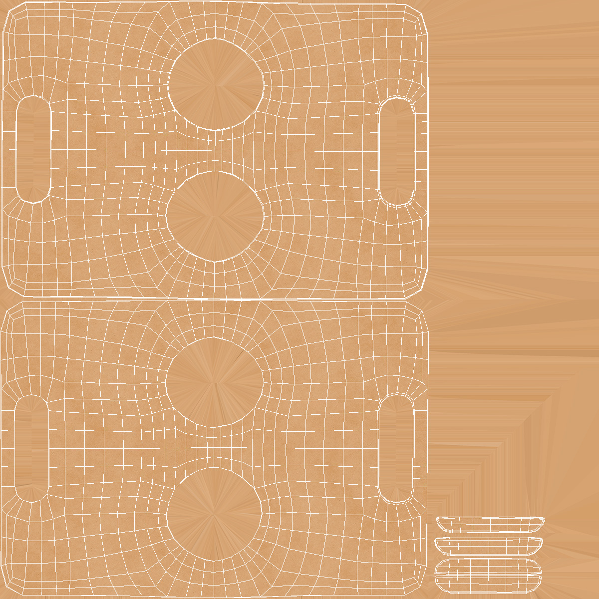3D Two Seats Take Away Kraft Paper Cup Carrier model
