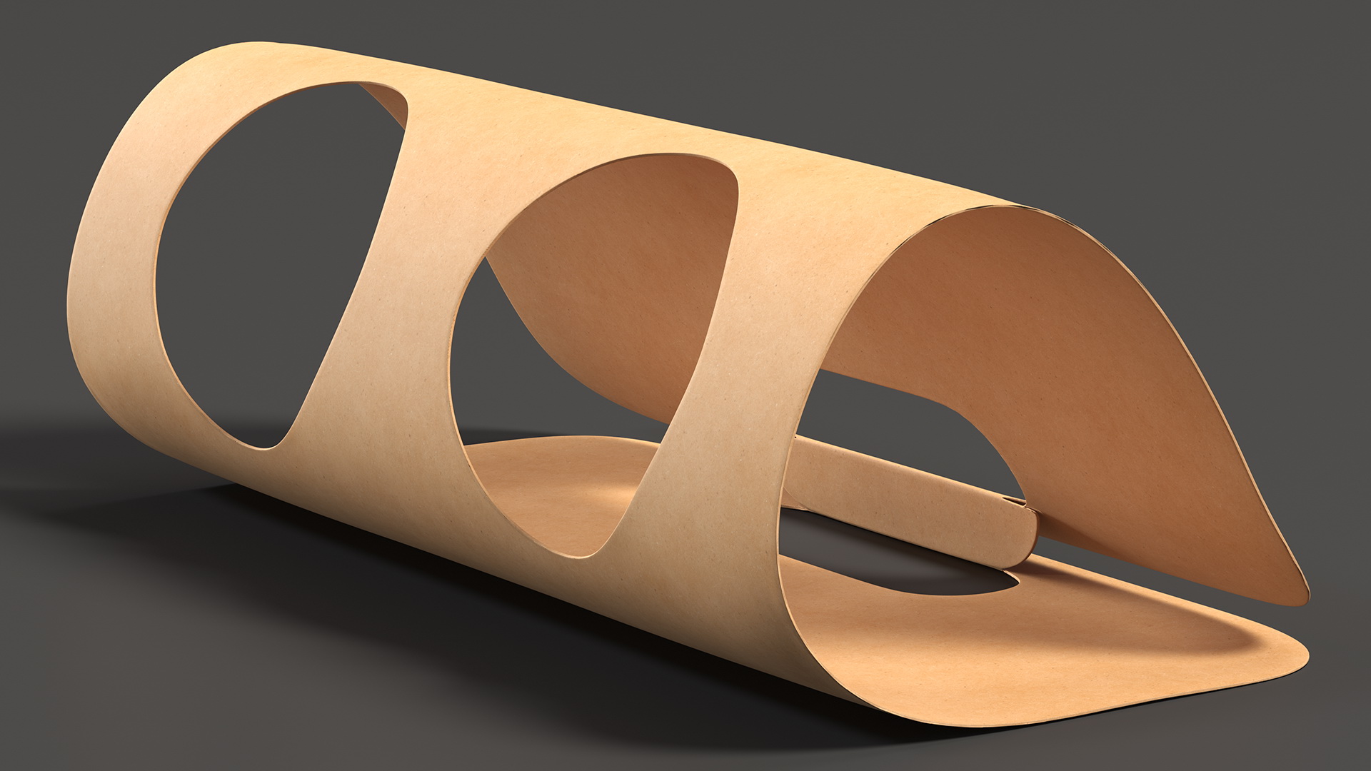3D Two Seats Take Away Kraft Paper Cup Carrier model