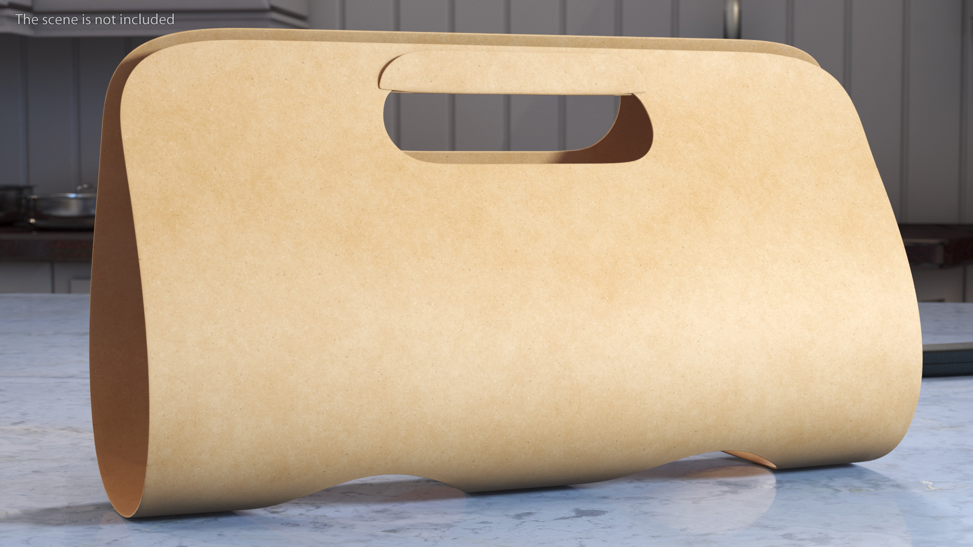 3D Two Seats Take Away Kraft Paper Cup Carrier model