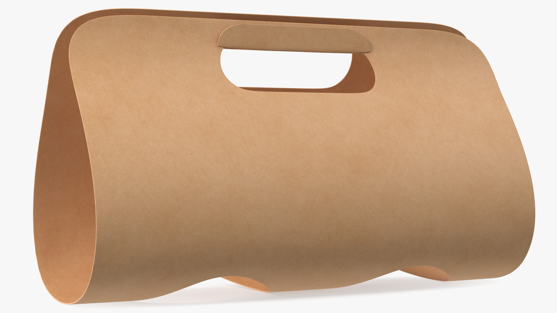 3D Two Seats Take Away Kraft Paper Cup Carrier model