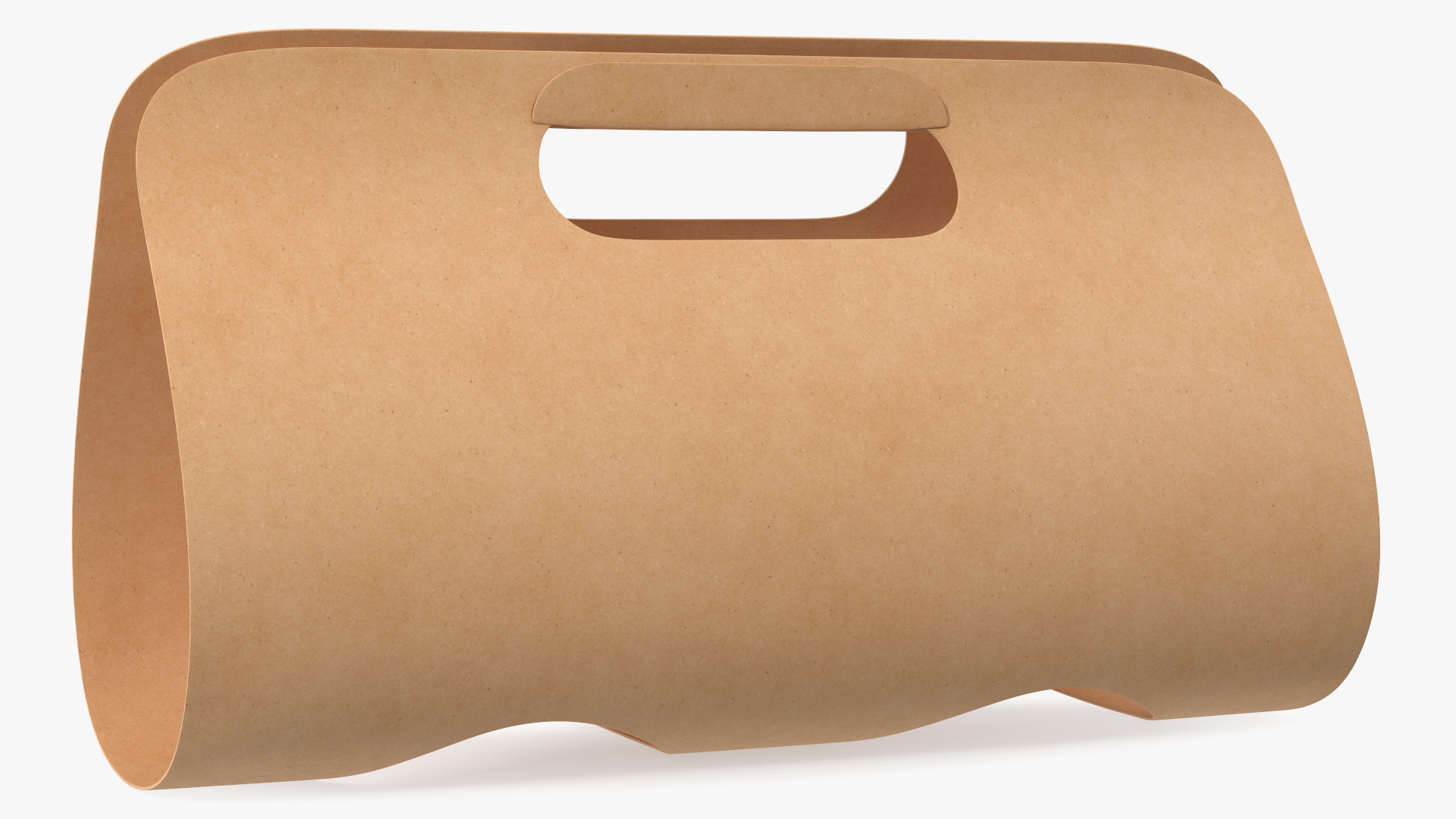 3D Two Seats Take Away Kraft Paper Cup Carrier model