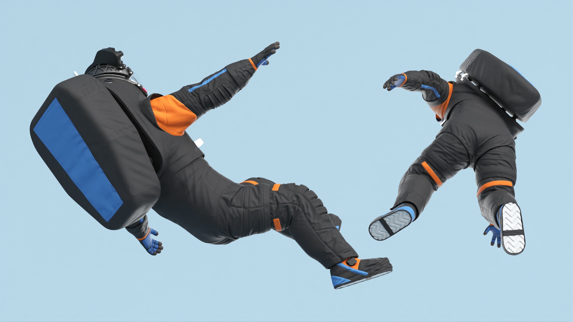 3D Astronaut Falling Pose Fur